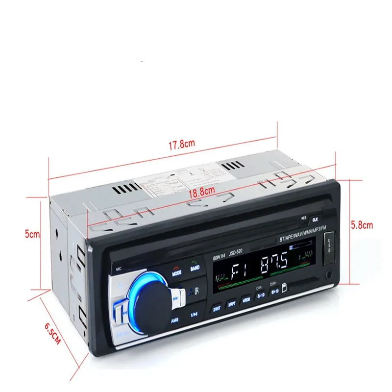Car MP3 Player Car Radio Stereo MP3 Player Digital Bluetooth 60Wx4 FM Âm nhạc Âm nhạc USB / SD có đầu vào AUX Dash