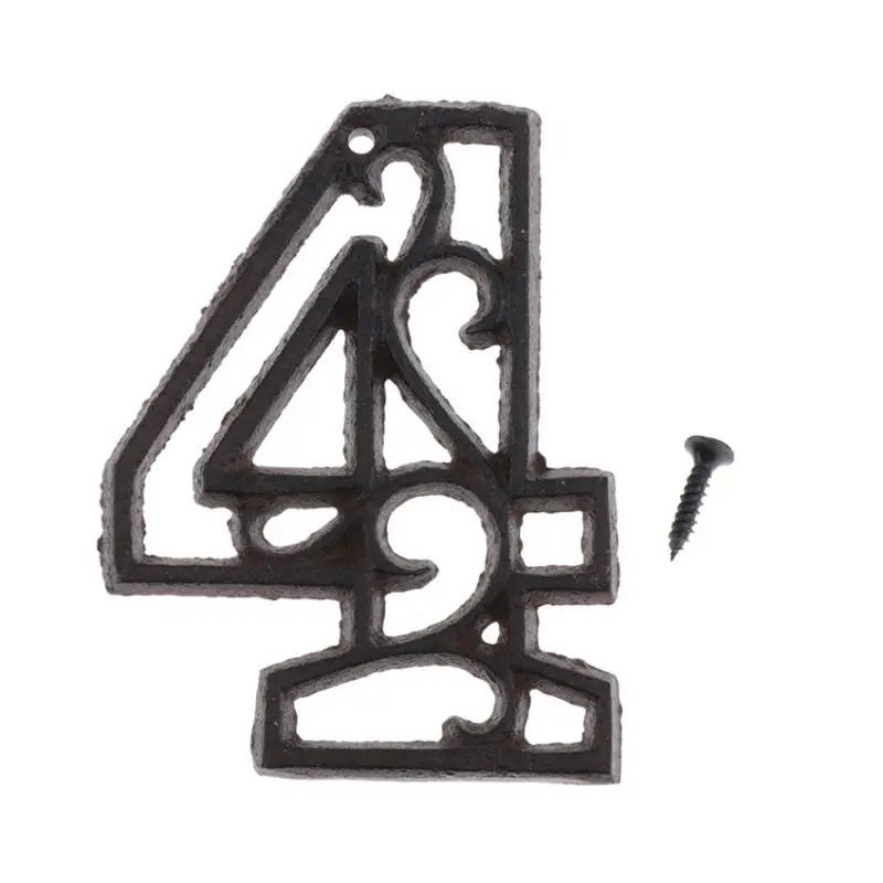 Metal Wrought Iron  Number 0-9, Door House Numbers, Street Address Plaques Numbers for Residence and Mailbox
