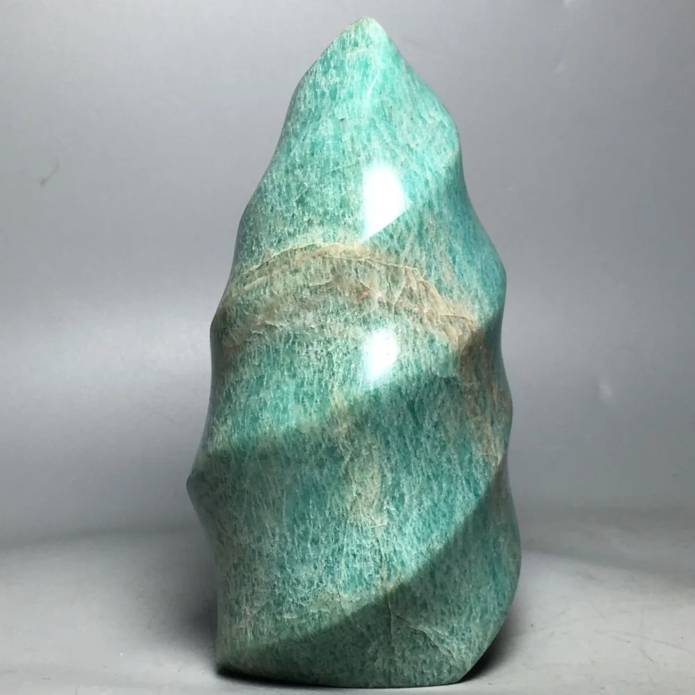 

434g Natural quartz amazonite crystal flame healing