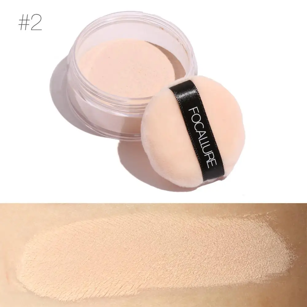 FOCALLURE Makeup Face Powder 3 Colors Waterproof Loose Cover Skin Finish Oil Control