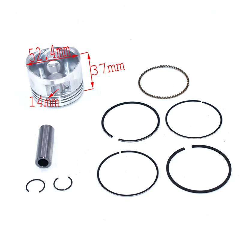52.4mm 125CC Piston Kit Engine Parts Piston Ring Pin Circlip for Lifan