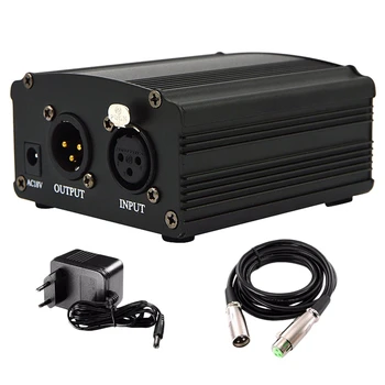 

Professional 48V Dc Phantom Power Supply Genuine Professional For Studio Recording Condenser Microphone Computer Eu Plug
