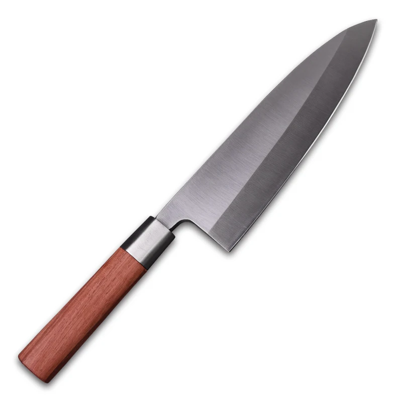 8 дюймов японский нож Deba из высокоуглеродистой стали 3CR13, кухонный нож шеф-повара, универсальный нож с головой лосося, нож для готовки с ручкой из розового дерева - Цвет: HP-F1003