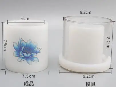 7.5x7.5 candle mold Новинка, цилиндрическая форма для свечей ручной работы, квадратная форма для свечей DIY, формы для свечей для украшения спальни lz26 - Цвет: 7.5x7.5 candle mold