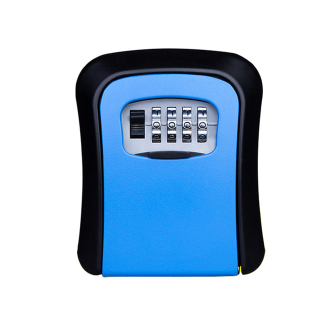 Lock Box Wall Mounted Zinc Alloy Key Safe Box Weatherproof 4 Digit Combination Key Storage Lock Box Indoor Outdoor