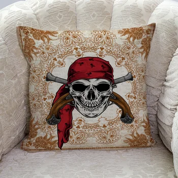 

Paisley Pattern Pirate Skull Pillow Covers Cases Cushion Pillowcase Square Print