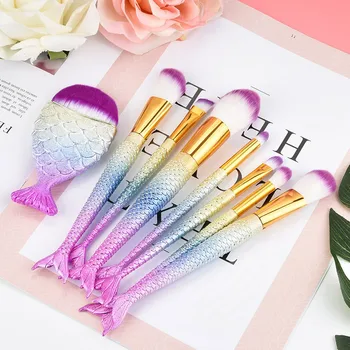 

8 PCS New Mermaid Foundation Eyebrow Eyeliner Blush Make Up brushes Concealer Cosmetic Brushes Tools Set #G