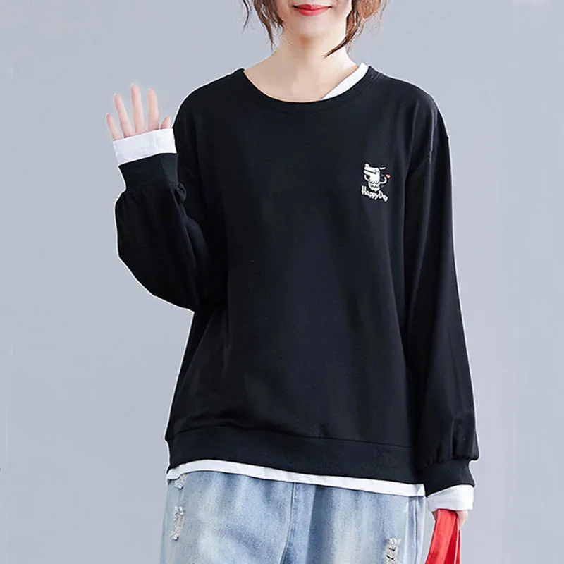 Осенняя женская футболка, большие размеры, обхват груди 150 см, 6XL, 7XL, 8XL, 9XL, футболка с длинным рукавом, женская, черная, розовая