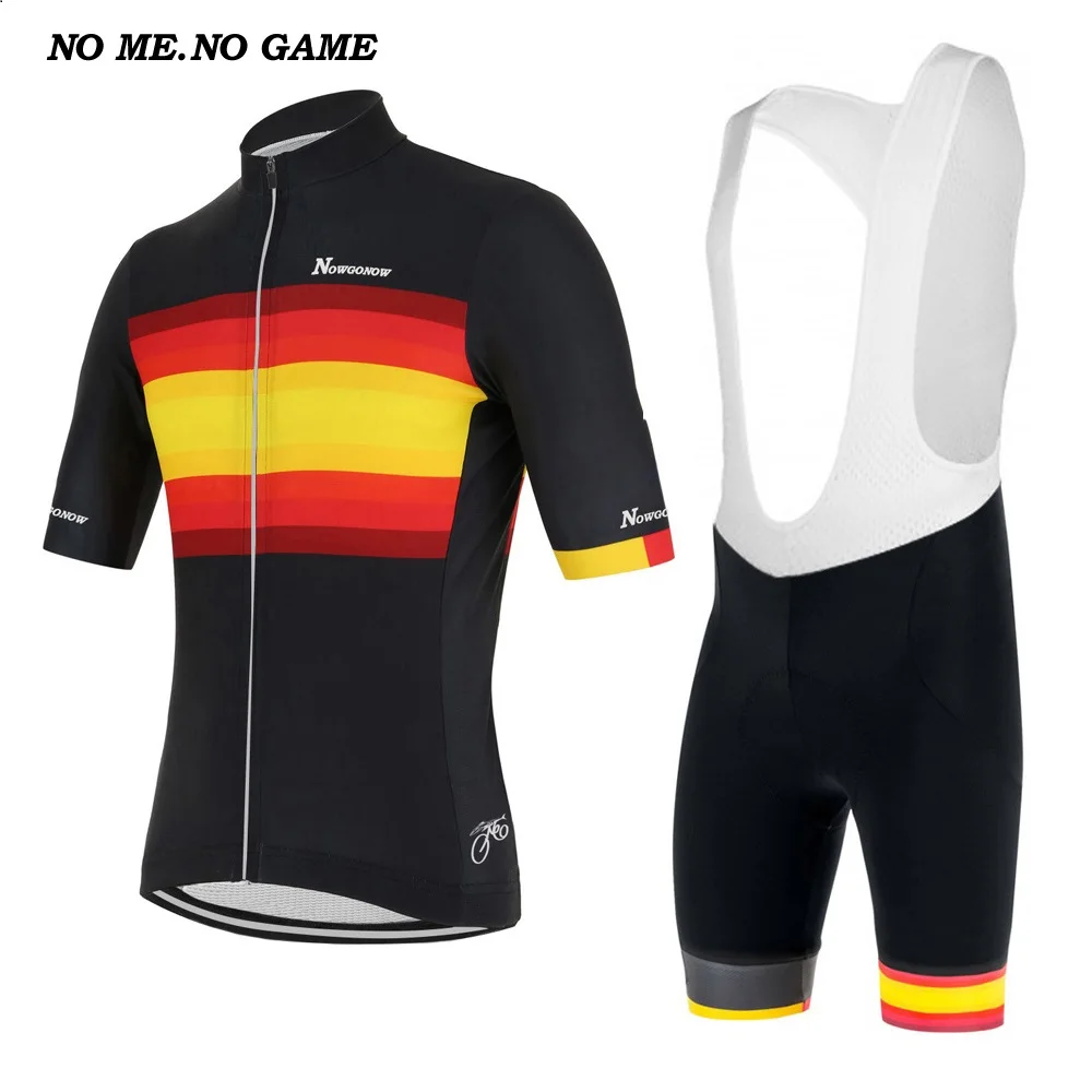Men bib set Испания Велоспорт Джерси для мужчин Высокое качество эластичный красный короткий рукав велосипед верхняя одежда Спорт на открытом воздухе езда Одежда Майо Ciclismo - Цвет: Men bib set