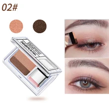 1pc preguiçoso sombra longa duração à prova dtwo água sombra de dois tons brilho gradiente maquiagem rápida paleta de sombra de olho fácil com escova