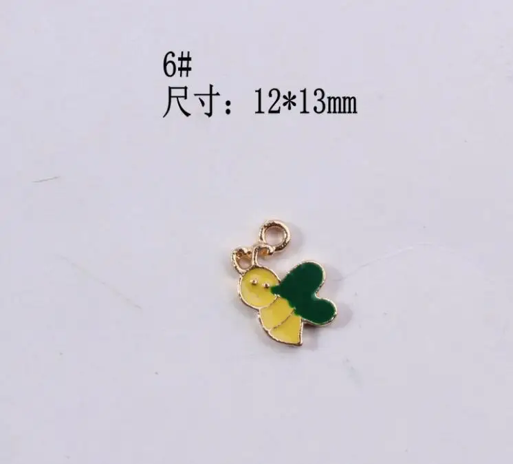 6 -12x13mm 10 шт Эмаль мультфильм Шарм для изготовления ювелирных изделий Модные Серьги Браслет и подвески, ожерелья - Окраска металла: 6 -12x13mm