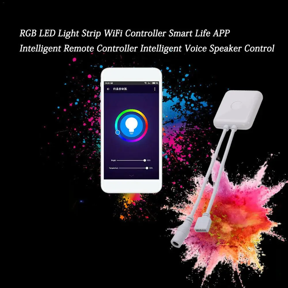 RGB светодиодный светильник, полоса управления WiFi, приложение Smart Life, интеллектуальный пульт дистанционного управления, Интеллектуальный голосовой динамик, приложение управления