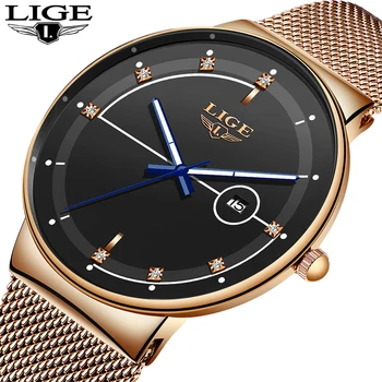 

Fashion Women Quartz Watch Ladies LIGE Top Brand Luxury Women Watch Stainless Steel Waterproof Girl Dress Clock Relogio Feminino