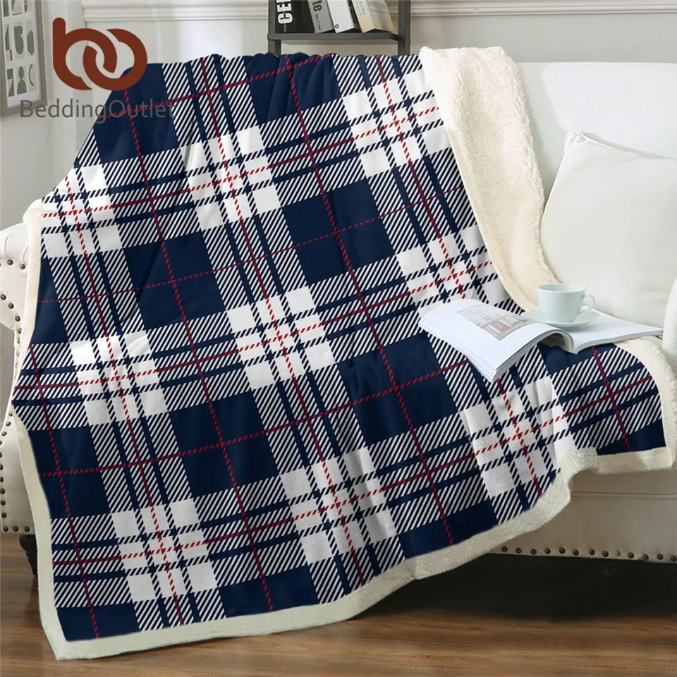 BeddingOutlet Классическое Одеяло s для кровати сине-белое пушистое одеяло плед в