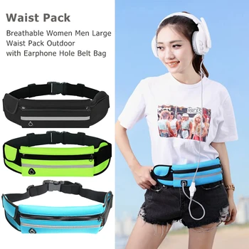 

Outdoor Sports Phone Holder Invisible Waist Belt Bags with Earphone Hole Running Jogging Fitness Cycling Anti-theft Pouch for Wo
