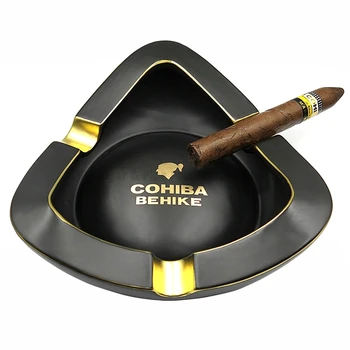 

COHIBA 50th Anniversary Edition Ceramic Fine Porcelain 3 Ash Slot Cigar Ashtray For Home Outdoor Smoking Tool With Gift Box