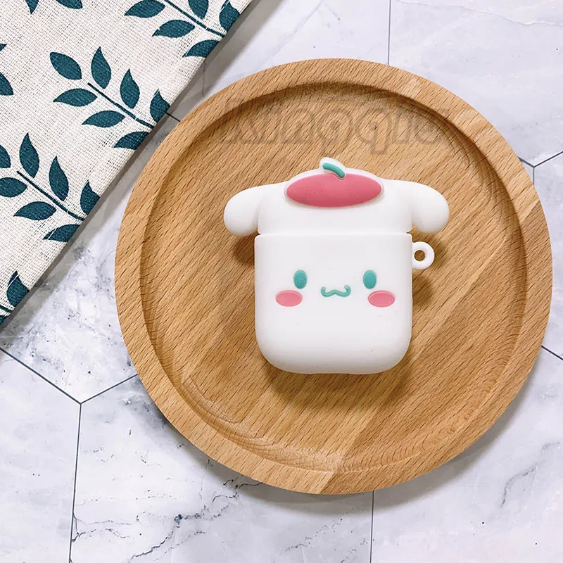 Kingqiu чехол для наушников, чехол для наушников Apple Airpods, чехол для зарядки, 3D мультяшный цветной милый Дисней, коробка для наушников, чехол для Airpod - Цвет: Whitepudding