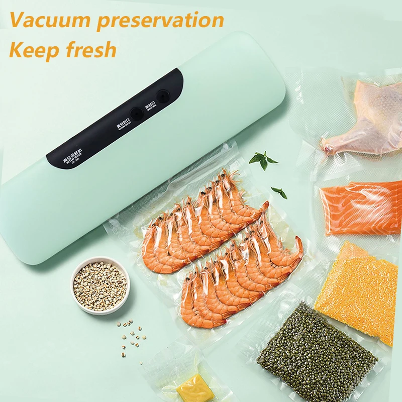 Máquina Eléctrica de envasado al vacío para el hogar, sellador de alimentos al vacío para cocina, incluye 10 Uds.