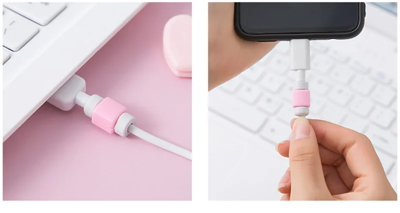 2 шт. USB кабель Защита для наушников для iPhone 5 S SE 6 6S plus 7 plus защита кабеля