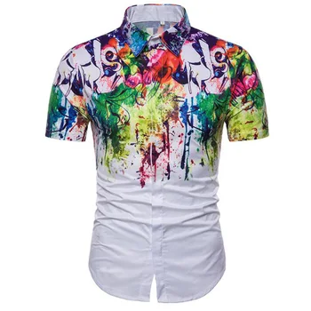 

Printed Casual Wear For Men Dress Shirt Hawaiian Shirt Short Sleeve Shirts For Men Casual Streetwear Summer Shirts Men 2020