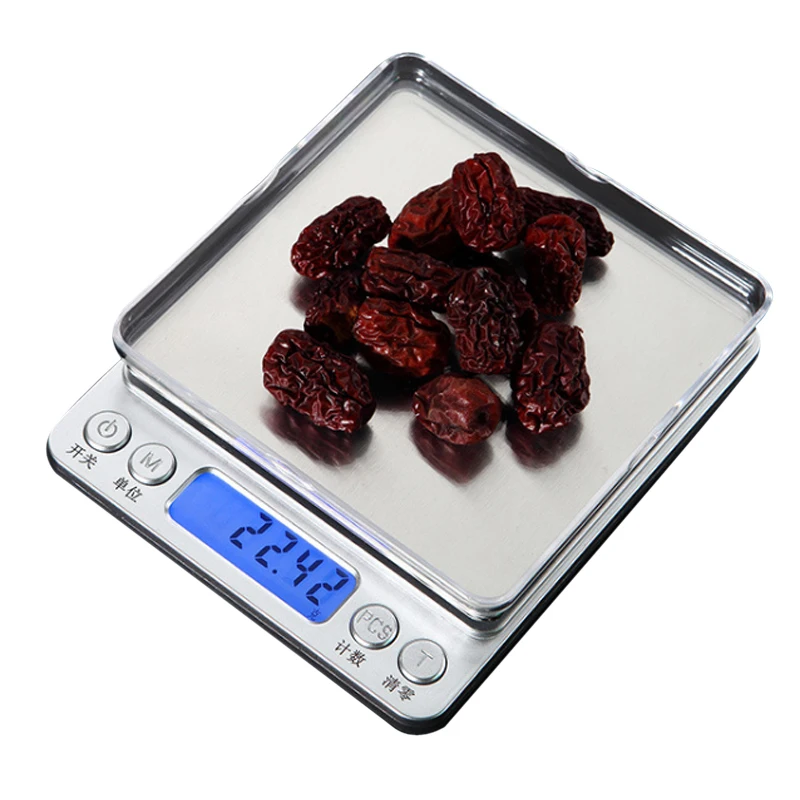 Портативные электронные весы цифровые весы кухонные бытовые пищевые масштабная шкала платформы без батареи 0,1 г 0,01 г точность
