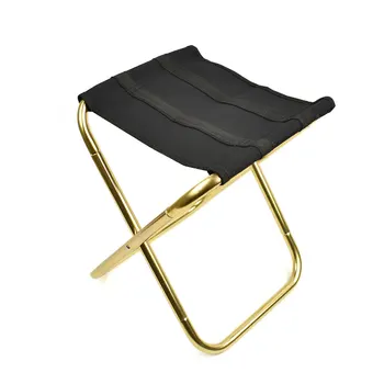 

Small Bench Aluminum Alloy Fishing Chair Folding Chair Portable Durable Gold Hiking Folding Stool Practical Camping Outdoor