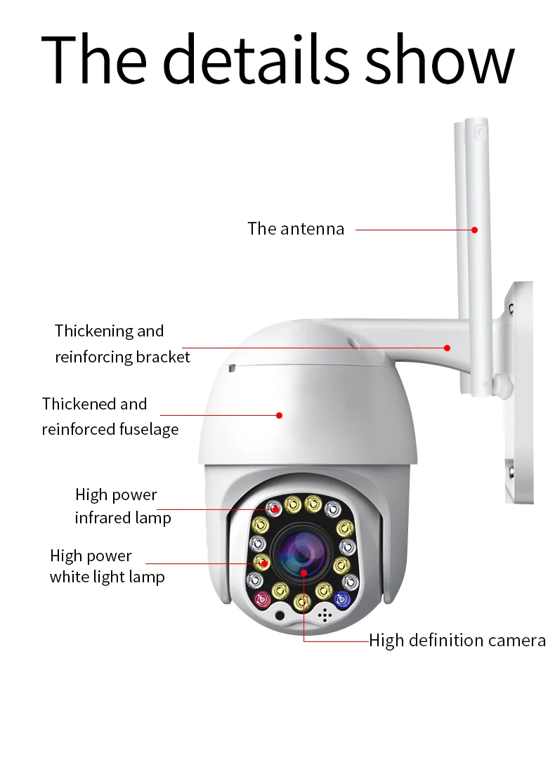 1080P Водонепроницаемая PTZ камера, беспроводная Ip камера, WiFi, уличная, 3MP, WiFi, домашняя, скоростная, купольная, IR, камера для видеонаблюдения, домашняя камера CM. P05
