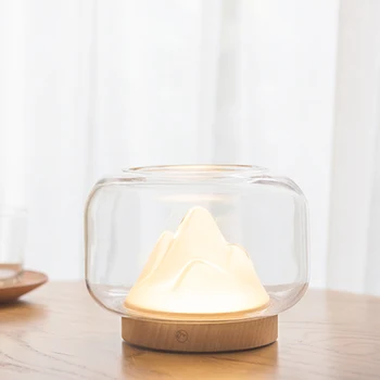 

Warm mountain night light small warm lamp creative handmade glass lamp artistic fish tank design lamp Festival gift