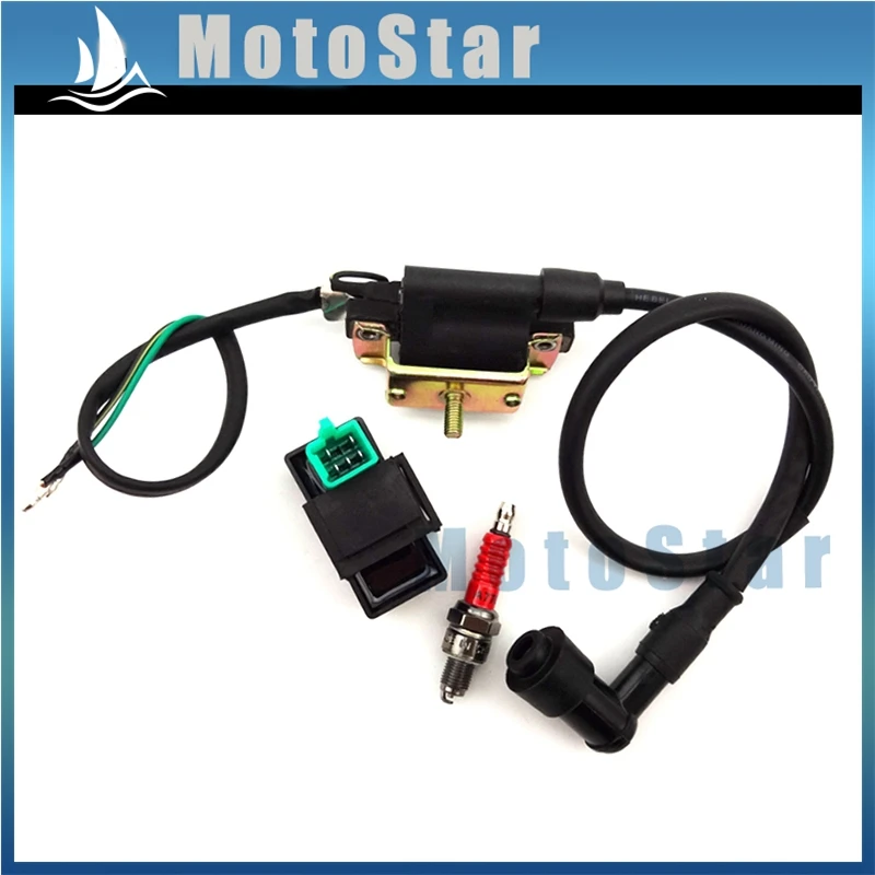 Гонки катушки зажигания+ 5 Pin AC CDI коробка+ A7TC свечи зажигания для 50cc-110cc китайских ATV Quad 4 Wheeler для Dirt Pit на велосипедах
