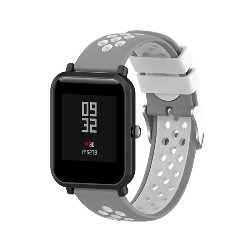 Двухцветные Мягкие силиконовые часы ремешок Браслет замена для Xiaomi Huami Amazfit Bip BIT PACE Lite Молодежные Смарт-часы