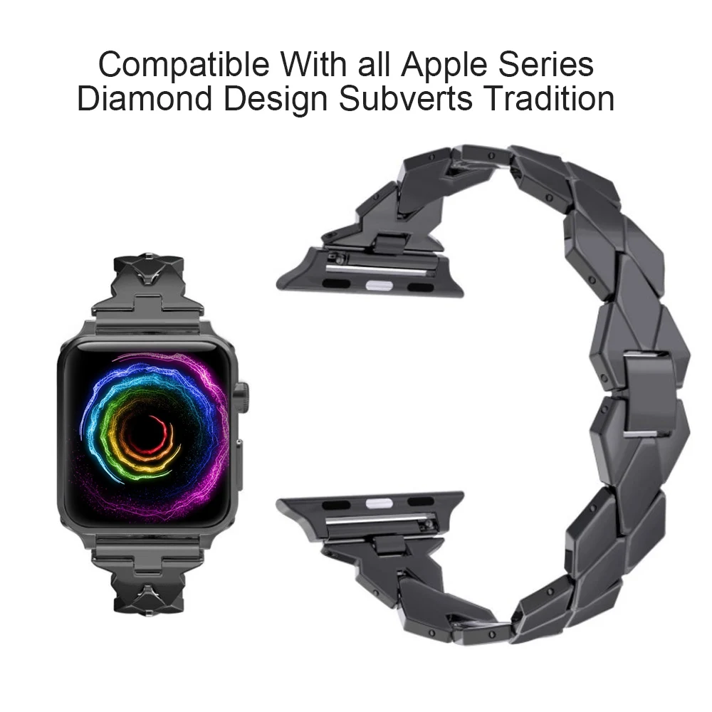 Браслет или ремешок для ручных часов Apple 40 мм 44 мм iWatch Apple Watch Band 38 мм 42 мм Серия 1 2 3 4 5 браслет из нержавеющей стали серебристо-черный