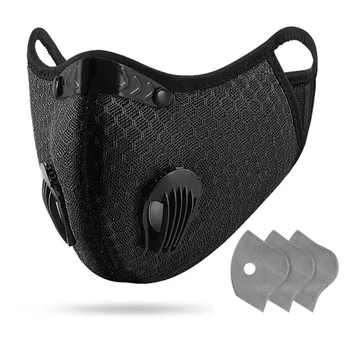 

Respirator Face Mask With Filter Carbon PM 2.5 Anti Pollution Dustproof Mask Sport Running Cycling Facemask Outdoor