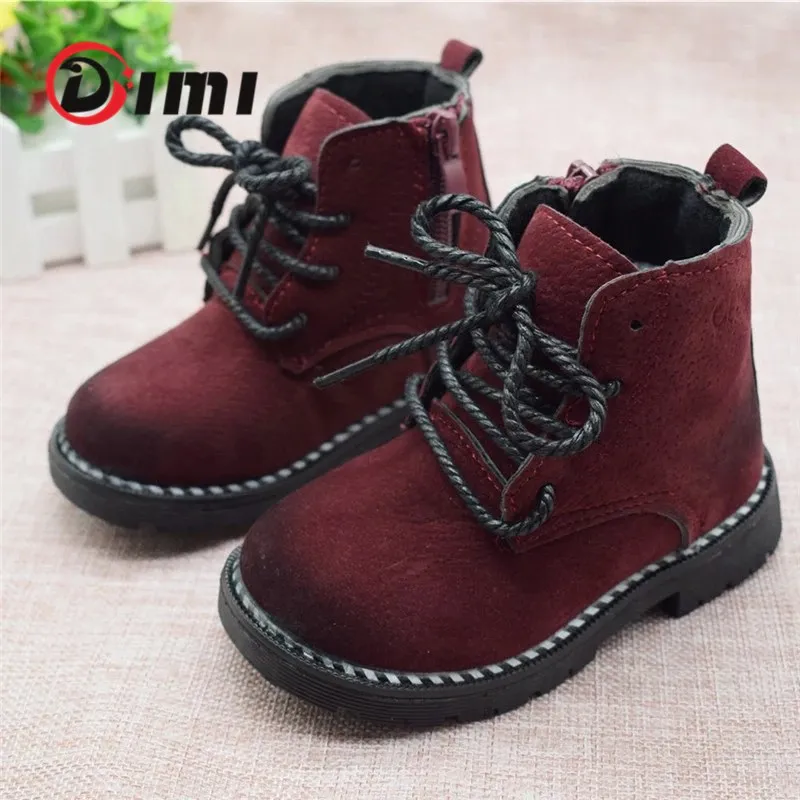 Модные детские ботинки для мальчиков и девочек Сезон осень Ботинки Martin Детские