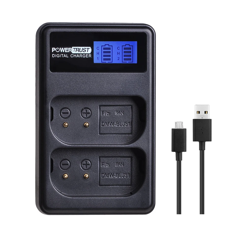 1LCD Charger 2x7,4 V 3050mAh DMW-BLJ31 DMWBLJ31 BLJ31 батарея+ lcd USB двойное зарядное устройство для камер Panasonic LUMIX S1, S1R, S1H, LUMIX серии S - Цвет: 1LCD Charger