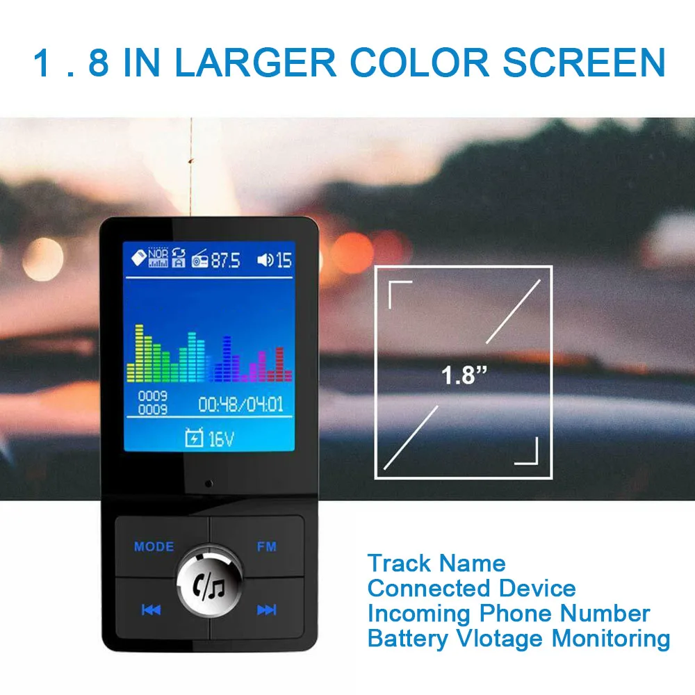 Car Handsfree Wireless Bluetooth 4.2 Kit FM Transmitter LCD Car MP3 Player Dual USB Charger FM Modulator Car Accessories
