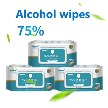 

60 PCS Alcohol Disposable Wipes Alcohol Cotton Pad Tablets Suitable for Homes and Public Places Alcohol Disposable Wipes