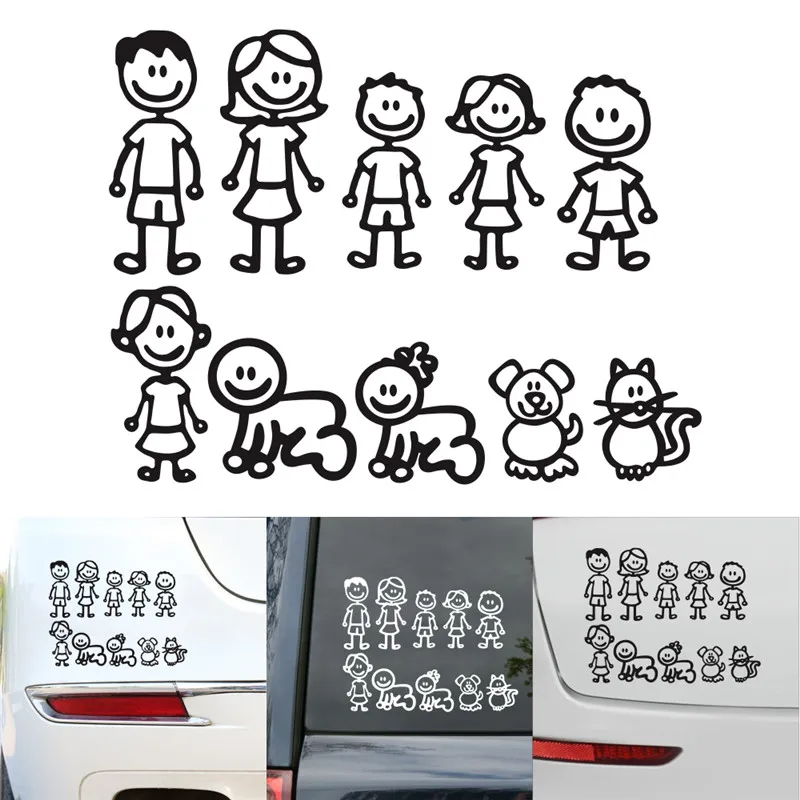 

Car Stickers 3D Cute Family Car Stickers Cartoon Cartoon Car Stickers Window Decorations Car Stickers Decals 38.5CM* 28.5cm