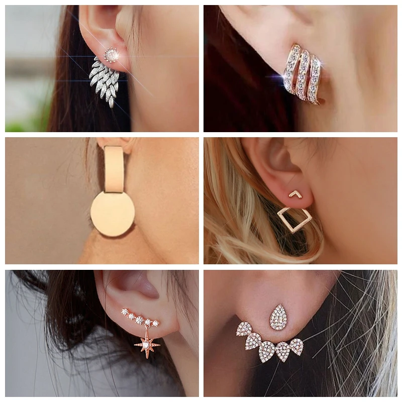 

BOAKO New Crystal Flower Drop Earrings for Women Fashion Jewelry Gold Colour Rhinestones Earrings Gift for Party Best Friend