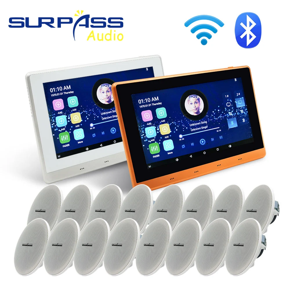 US $695.00 Smart Touch Screen WiFi In Wall Amplifier Bluetooth Android HiFi Stereo Sound Home Theater System Audio PA Ceiling Speaker Music