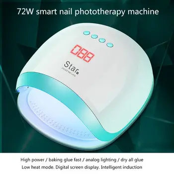 

Nail 72W High Power Nails Dry Machine Roasting Light Drying Dryer Smart LED Induction Phototherapy Lights NEW