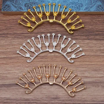 

5 PCS 46*108mm Metal Flowers Tray Connectors Gold/Silver Color Alloy Flowers Base Settings DIY Accessories For Jewelry Making