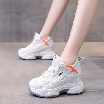 

Women's shoes 2020 mesh breathable inner heightening shoes fashion all-match student casual sports shoes