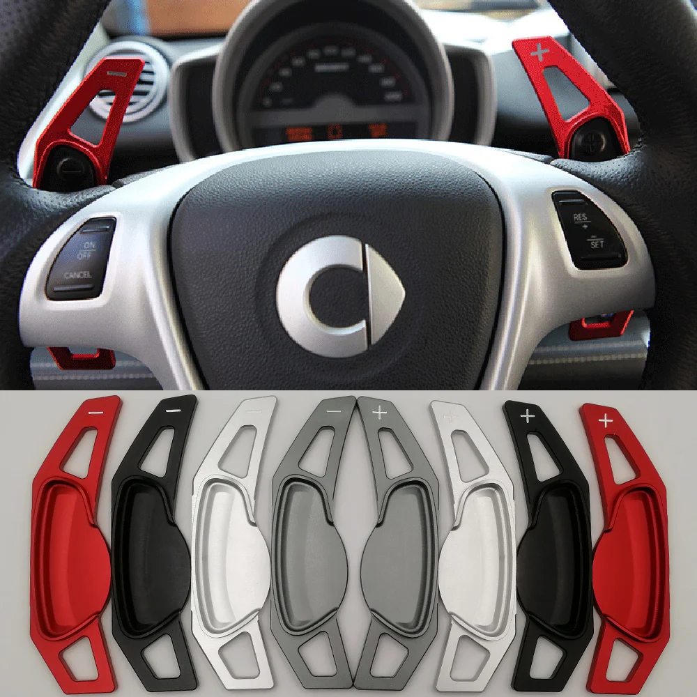 Темно-серый Для Smart Fortwo Cabrio Forfour 451 453 автомобильный рычаг переключения передач весла DSG расширитель наклейки автомобильные аксессуары - Цвет: Темно-серый