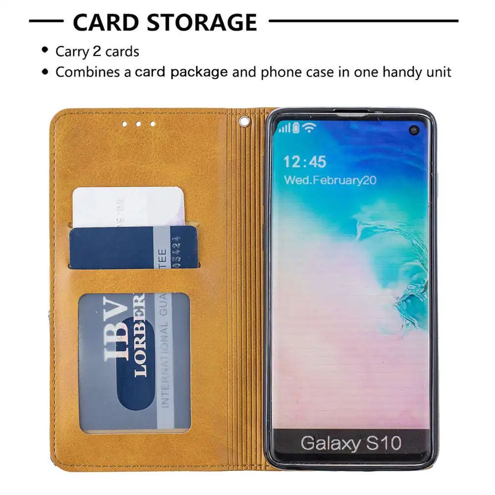 С отделением портмоне Чехол для мобильного телефона для samsung Galaxy S10 S9 Примечание 10 плюс S10E A10 A20 A30 A40 A50 A70 A10E A20E M10 чехол кожаный чехол с откидной крышкой
