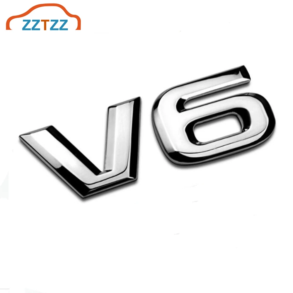 

ZZTZZ 3D Metal V6 Engine Display Car Sticker Emblem Badge for Cars Decorative Accessories