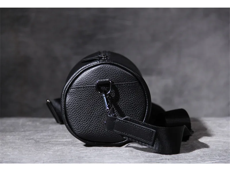 PNDME fashion casual genuine leather men's small chest bag cowhide outdoor daily weekend light shoulder crossbody bucket bags