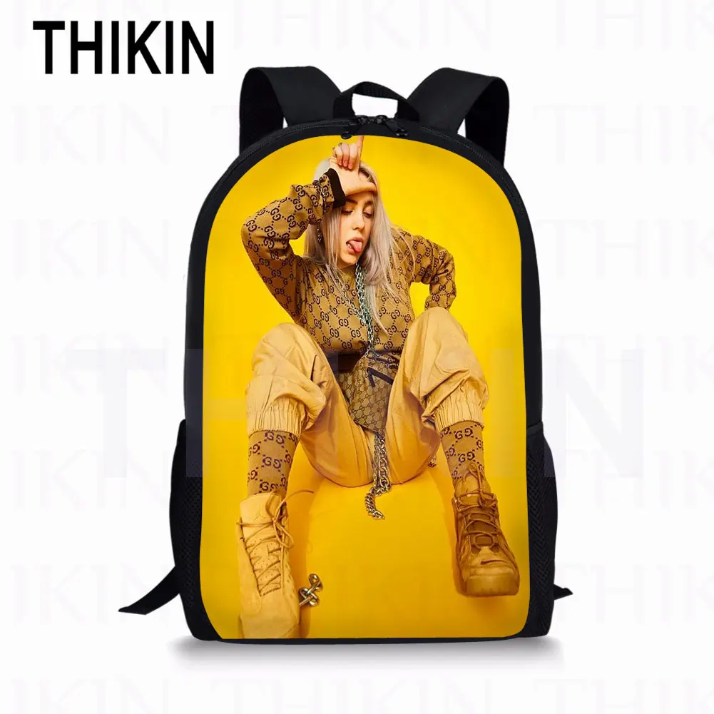 as picture THIKIN Kids Мальчики школьные рюкзаки для девочек Billie Eilish печать молодежный рюкзак наборы 3 шт./компл. Детские классные сумки для книг на заказ - Цвет: as picture