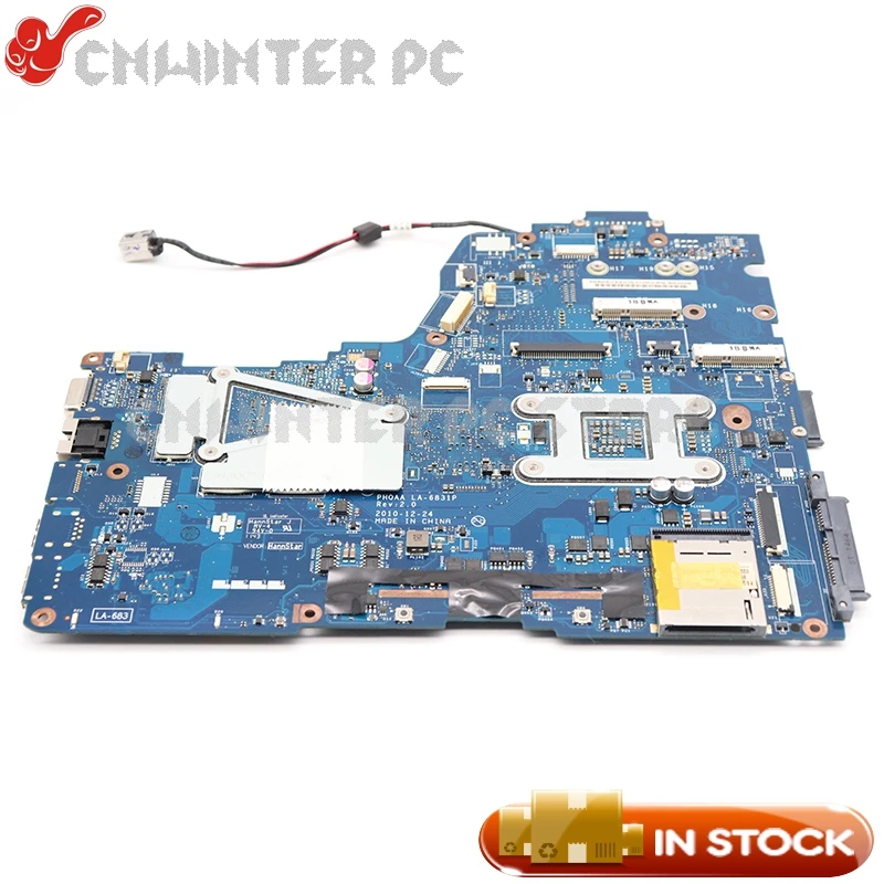 NOKOTION K000125710 PHQAA LA-6831P материнская плата для ноутбука Toshiba Satellite A665 A660 Материнская плата ноутбука HM65 GT540M DDR3
