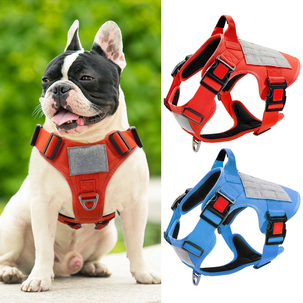 No-pull Nylon Dog Harness Collar For Medium Large Dogs Pitbull Adjustable Pet Big Dog Training Walking Harness Vest Pet Products