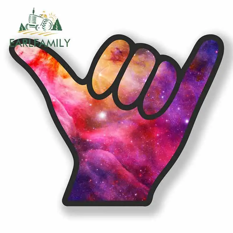 

EARLFAMILY 13cm x 13cm for Shaka Surfer Hand Funny Car Stickers Cartoon Oem RV VAN 3D DIY Fine Decal JDM Vinyl Car Wrap Truck
